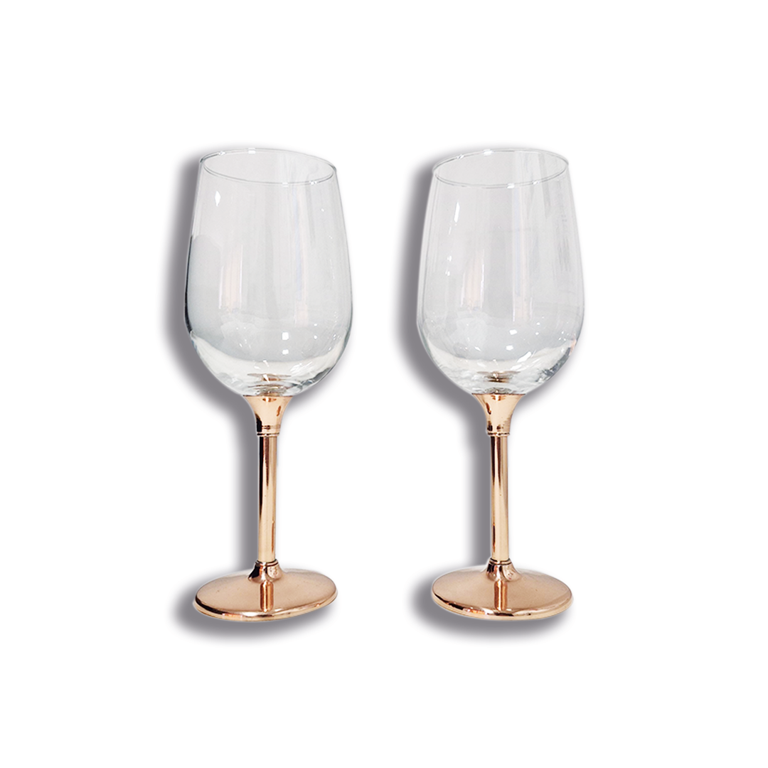 SET 2 COPAS VINO ALTA CON PIE DE COBRE PERFECT CLASS - 1