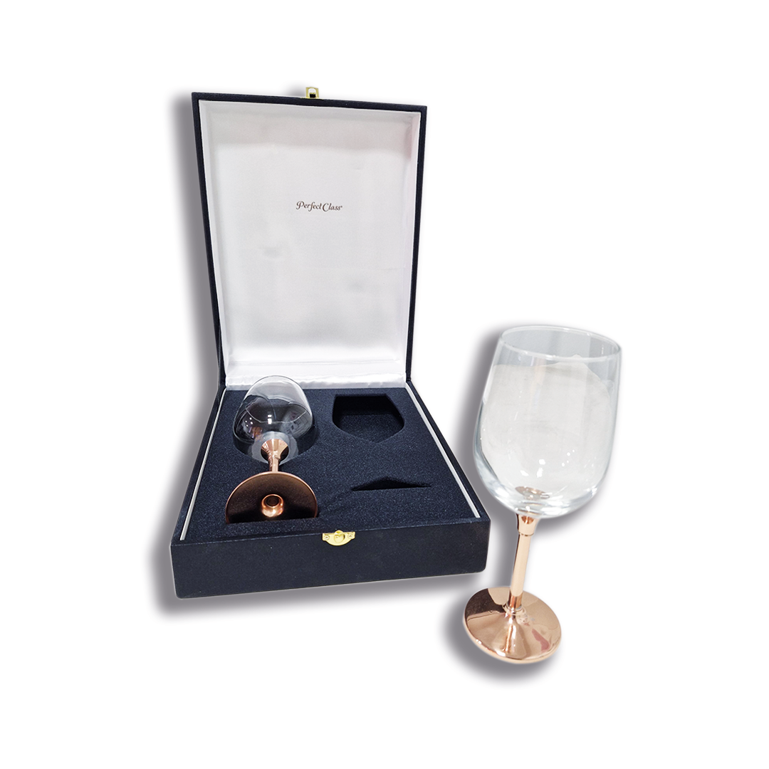 SET 2 COPAS VINO ALTA CON PIE DE COBRE PERFECT CLASS - 2