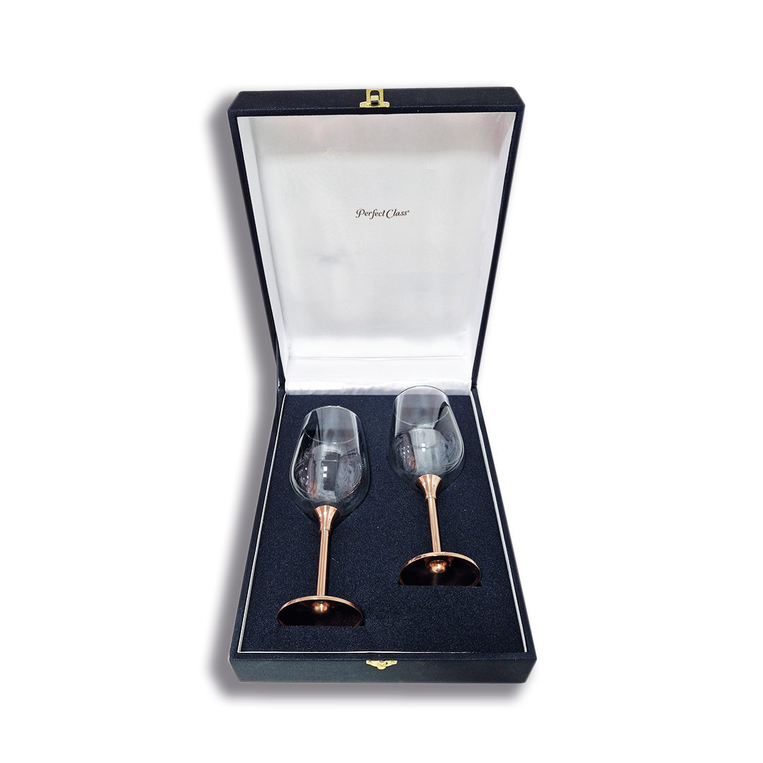SET 2 COPAS VINO ALTA CON PIE DE COBRE PERFECT CLASS - 4