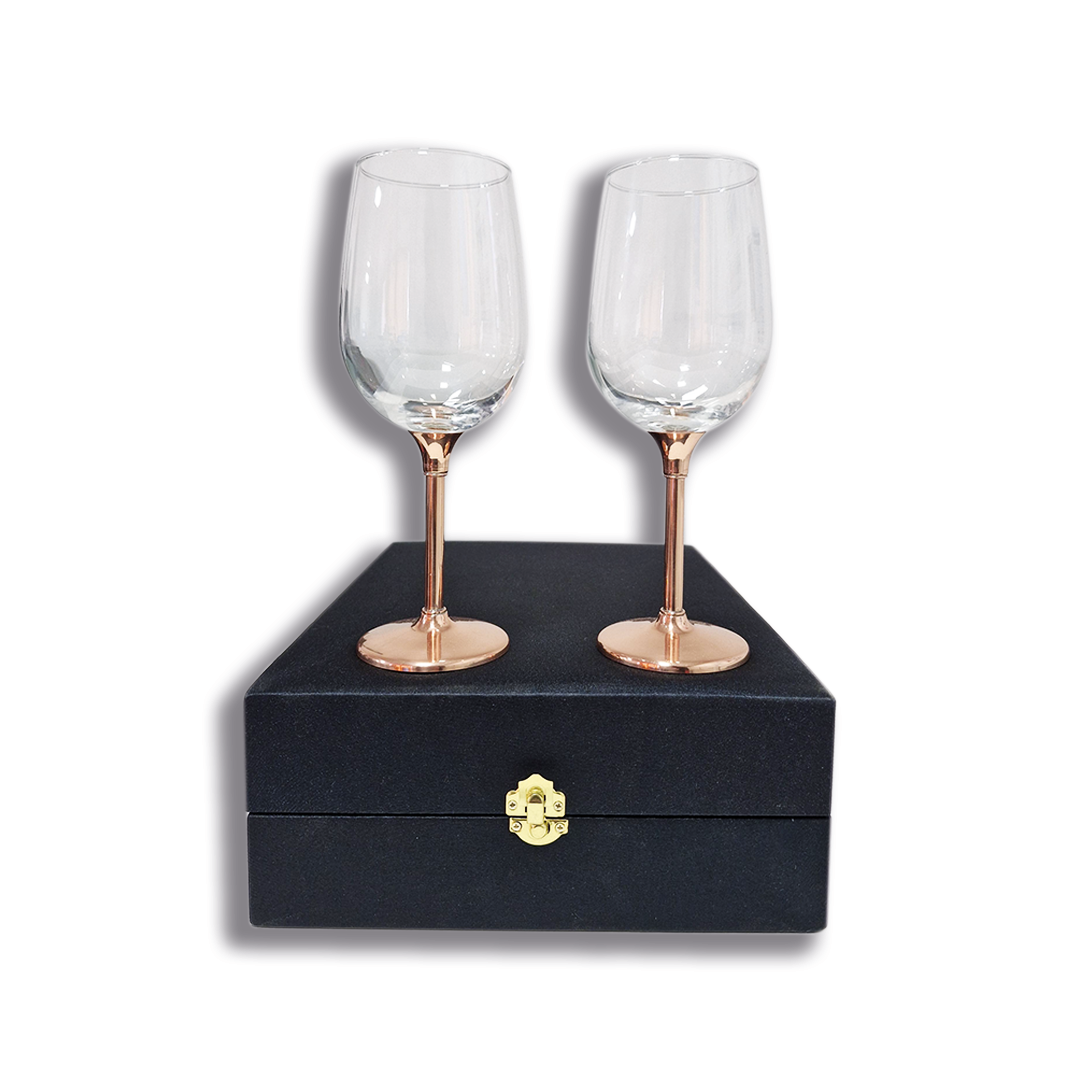 SET 2 COPAS VINO ALTA CON PIE DE COBRE PERFECT CLASS - 5