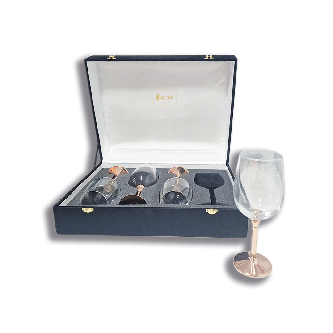 SET 4 COPAS VINO ALTA CON PIE DE COBRE PERFECT CLASS - 2