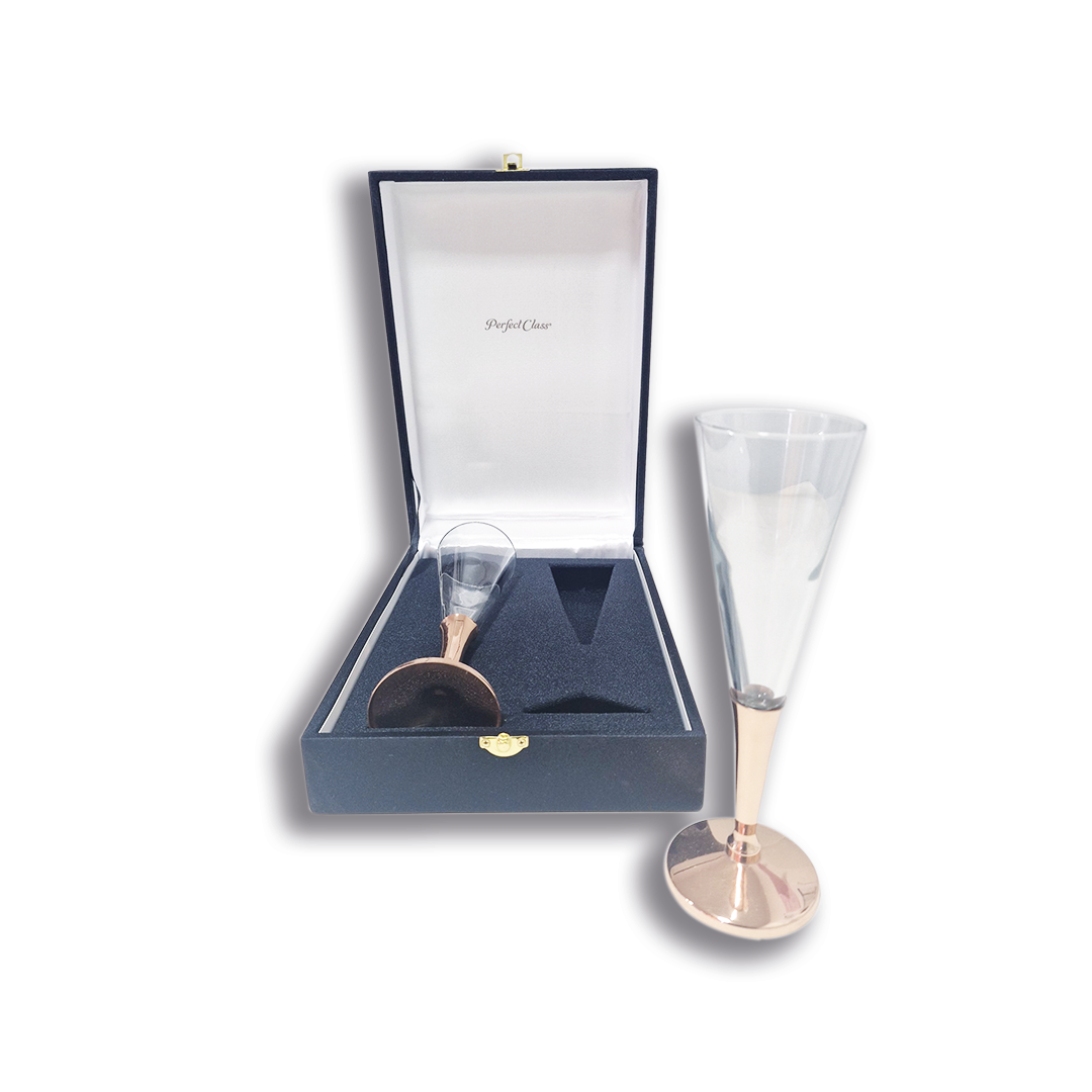 SET 2 COPAS ESPUMANTE CON PIE DE COBRE PERFECT CLASS - 4