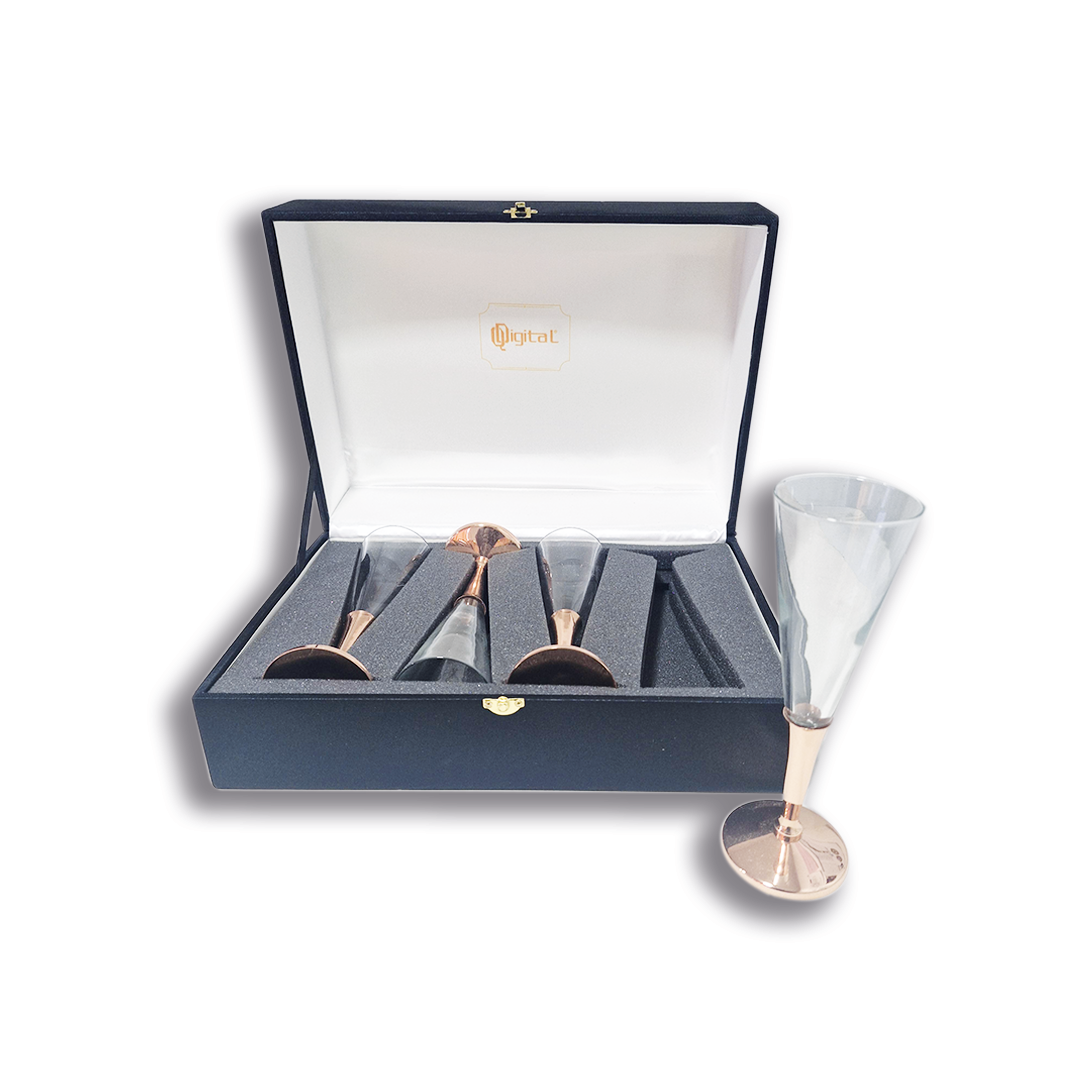 SET 4 COPAS ESPUMANTE CON PIE DE COBRE PERFECT CLASS - 2
