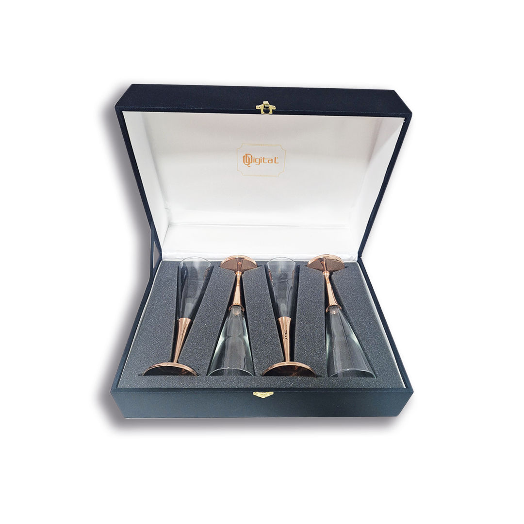 SET 4 COPAS ESPUMANTE CON PIE DE COBRE PERFECT CLASS - 3
