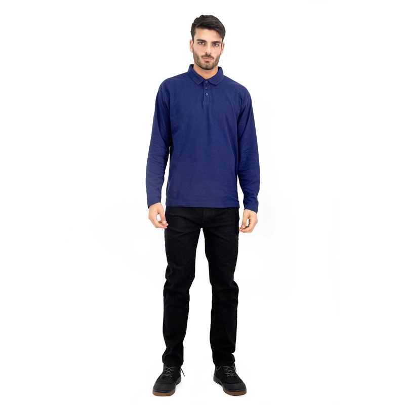 POLERA PIQUE QUEBEC MANGA LARGA AZUL HOMBRE - 5