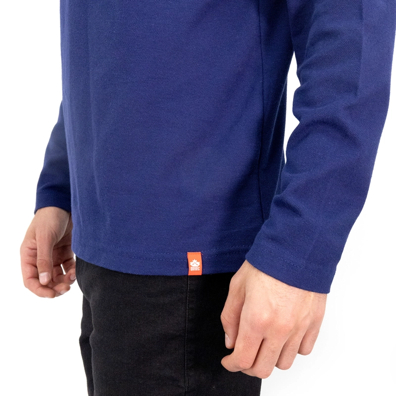 POLERA PIQUE QUEBEC MANGA LARGA AZUL HOMBRE - 6