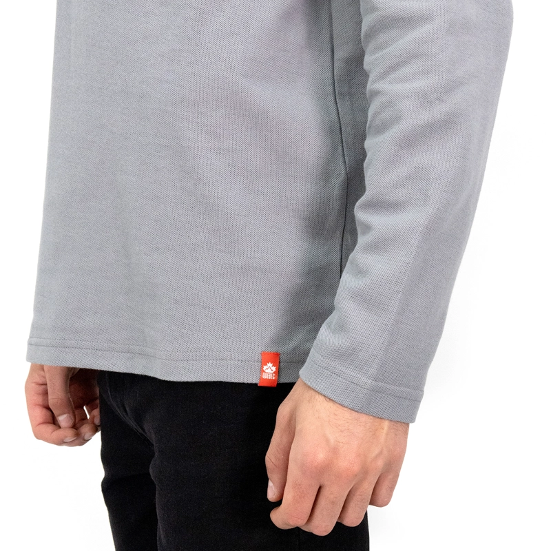 POLERA PIQUE QUEBEC MANGA LARGA GRIS HOMBRE - 6