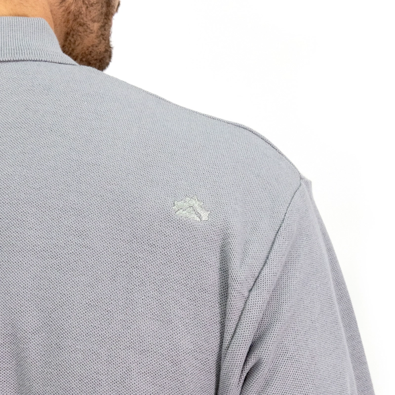 POLERA PIQUE QUEBEC MANGA LARGA GRIS HOMBRE - 7
