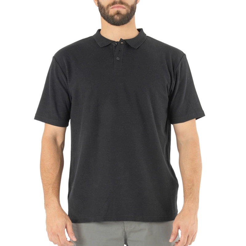 POLERA MANGA CORTA HOMBRE QUEBEC NEGRO PIQUE - 1