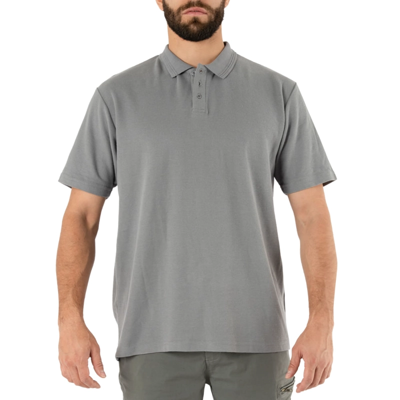 POLERA PIQUE QUEBEC MANGA CORTA GRIS HOMBRE - 1