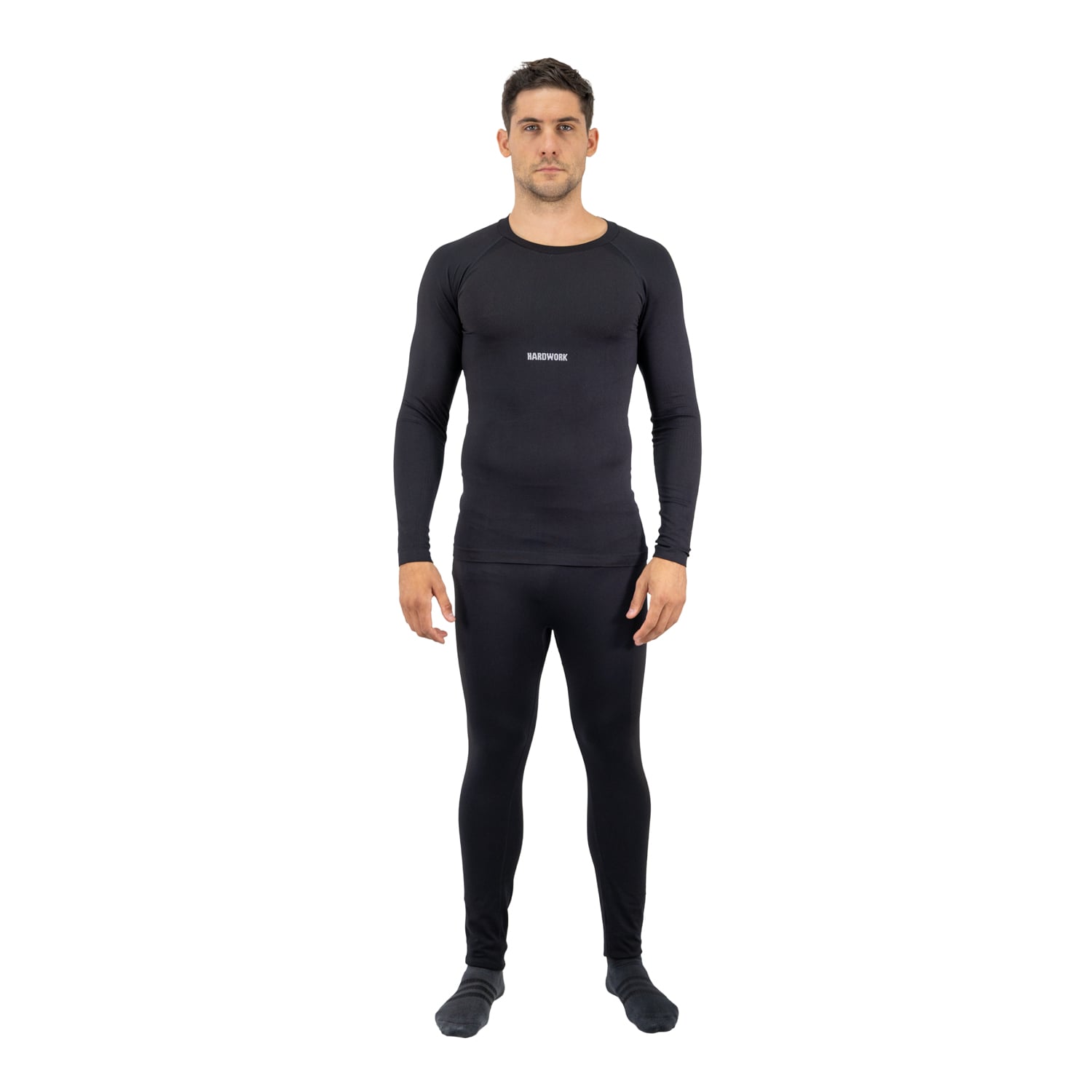 CONJUNTO HOMBRE HARDWORK PRIMERA CAPA HW PATAGONIA SPANDEX NEGRO - 1