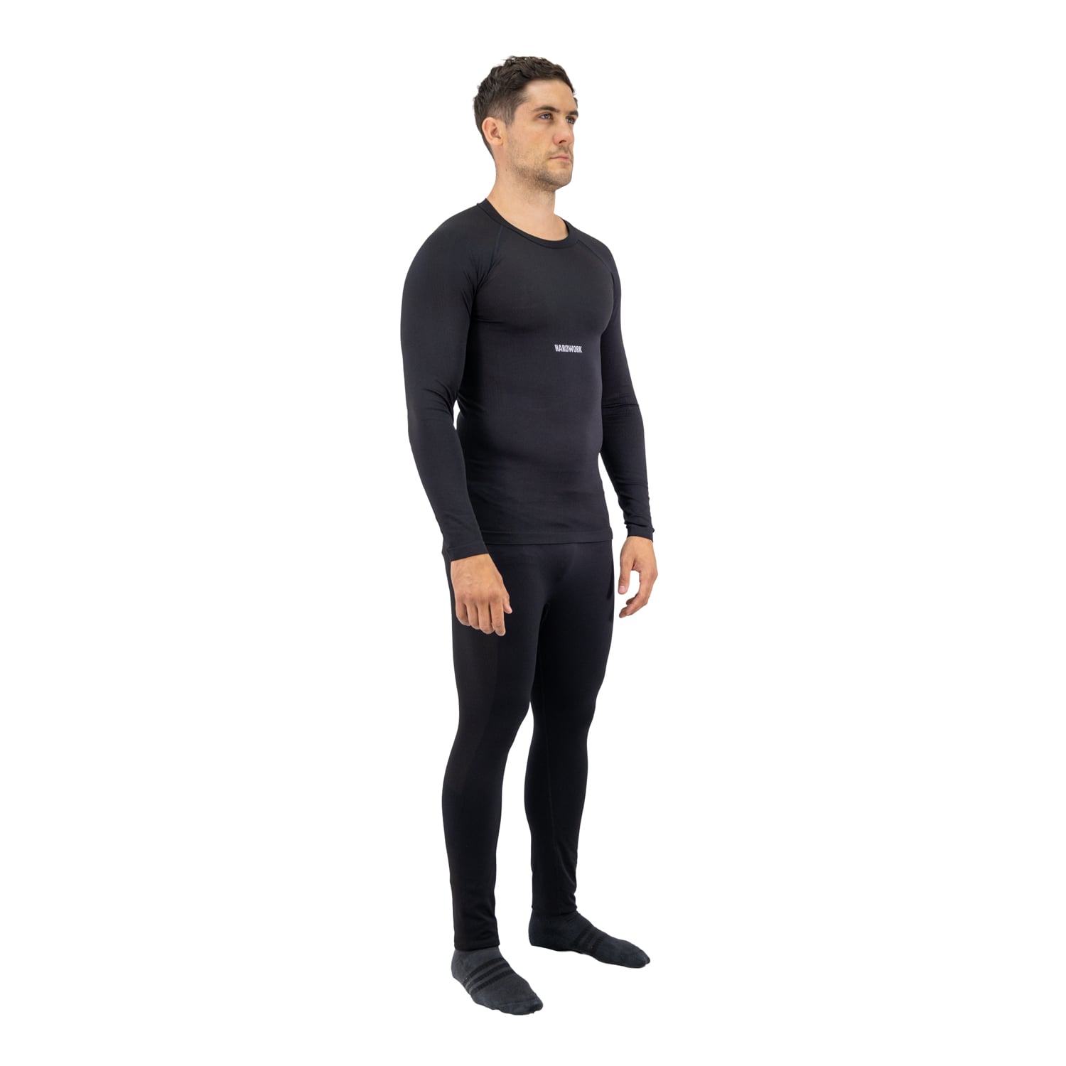 CONJUNTO HOMBRE HARDWORK PRIMERA CAPA HW PATAGONIA SPANDEX NEGRO - 2