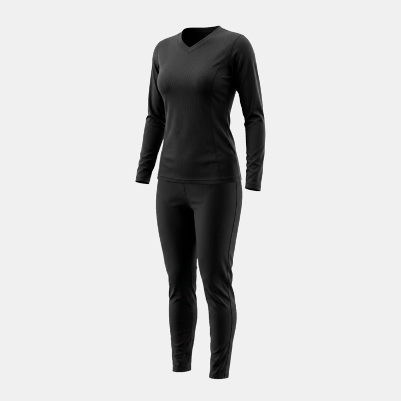 CONJUNTO PRIMERA CAPA HW POLIESTER COOLDRY MUJER BLACK - 4