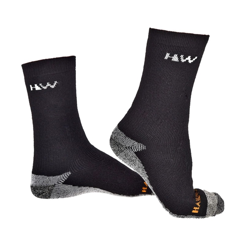 PAR CALCETIN UNISEX HARDWORK CON COBRE ANTIBACTERIANO 35% LANA HW NEGRO - 1