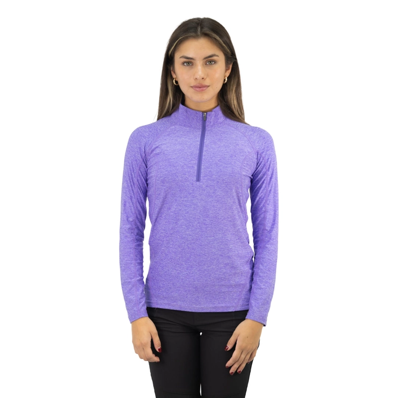 POLERA DRY FIT HW MANGA LARGA MUJER LILA - 1