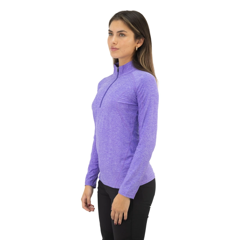 POLERA DRY FIT HW MANGA LARGA MUJER LILA - 3