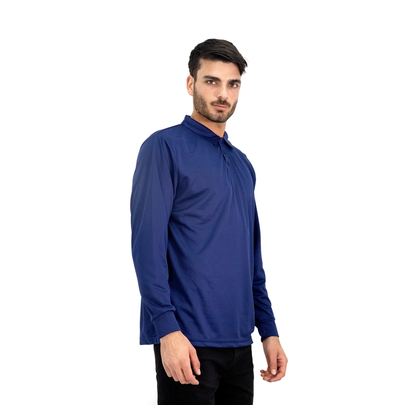 POLERA COOLDRY QUEBEC MANGA LARGA AZUL - 1