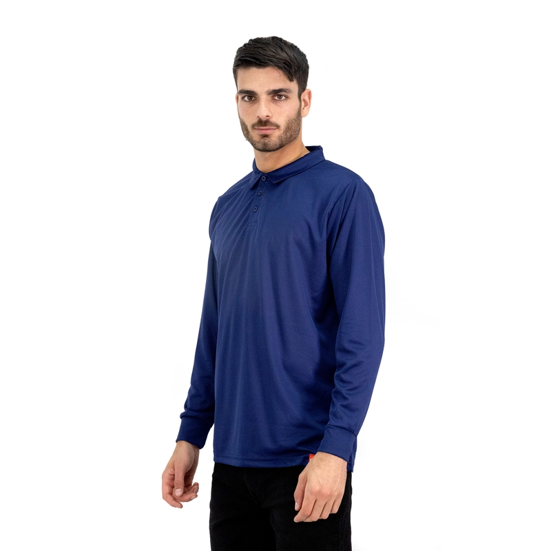 POLERA COOLDRY QUEBEC MANGA LARGA AZUL - 2