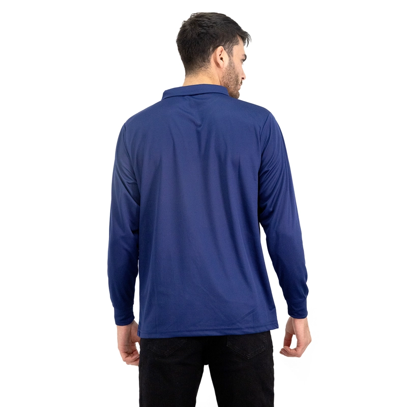 POLERA COOLDRY QUEBEC MANGA LARGA AZUL - 3