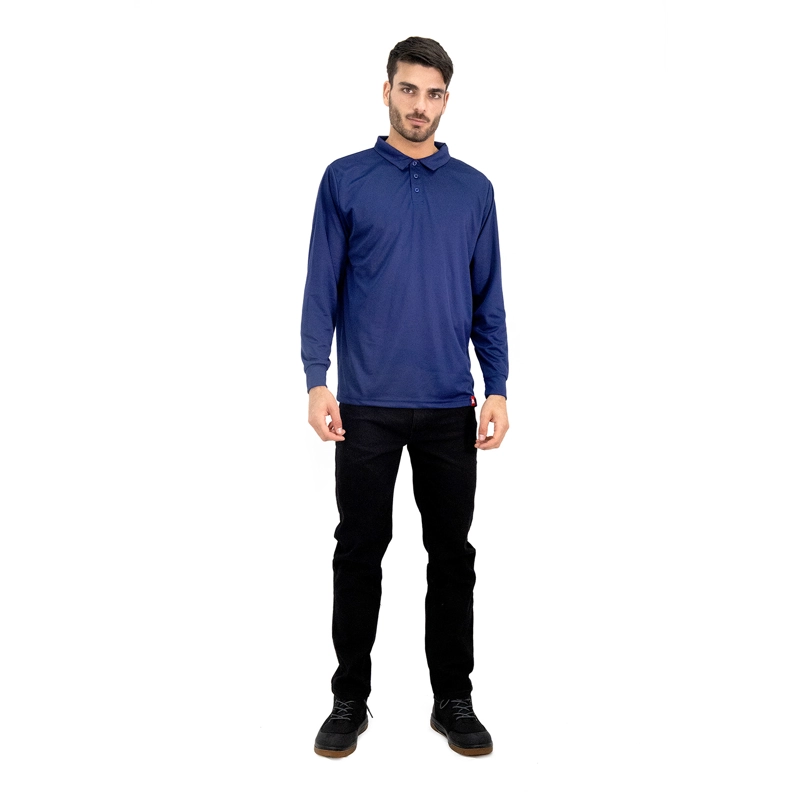 POLERA COOLDRY QUEBEC MANGA LARGA AZUL - 4