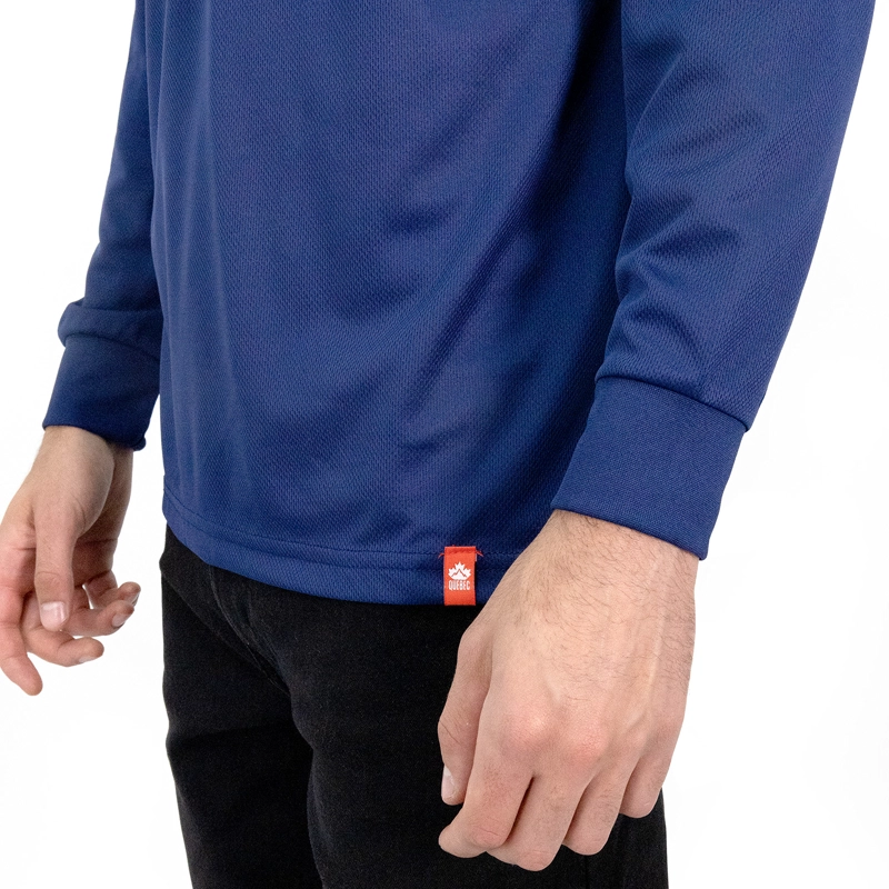 POLERA COOLDRY QUEBEC MANGA LARGA AZUL - 5