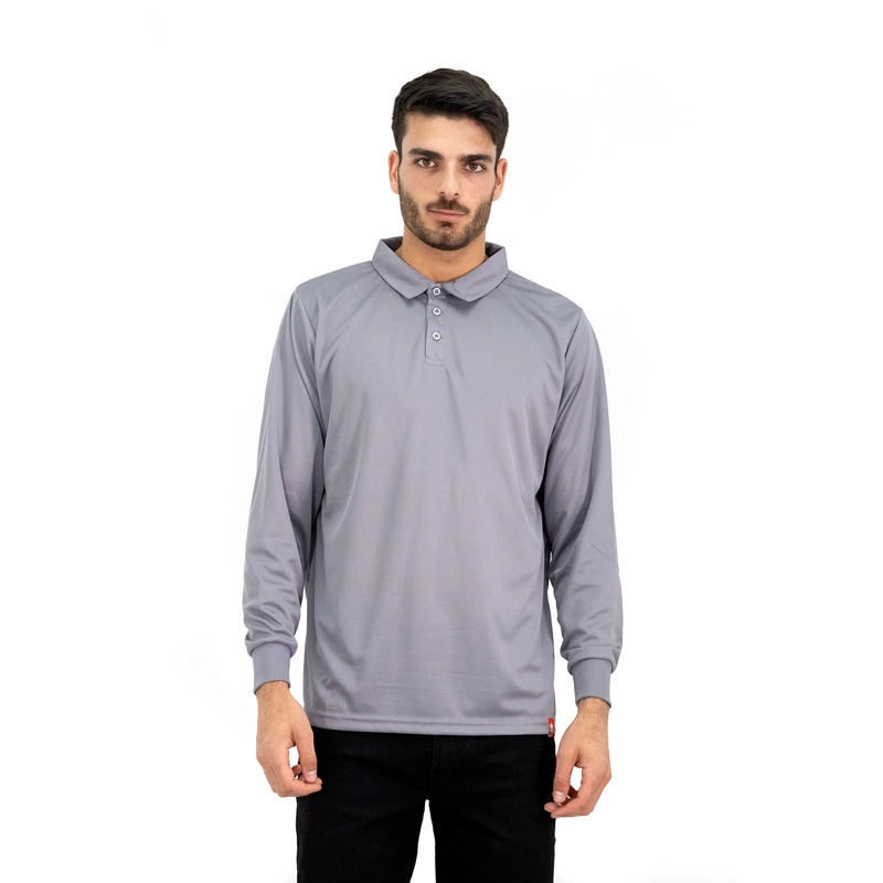 POLERA COOLDRY QUEBEC MANGA LARGA GRIS - 1