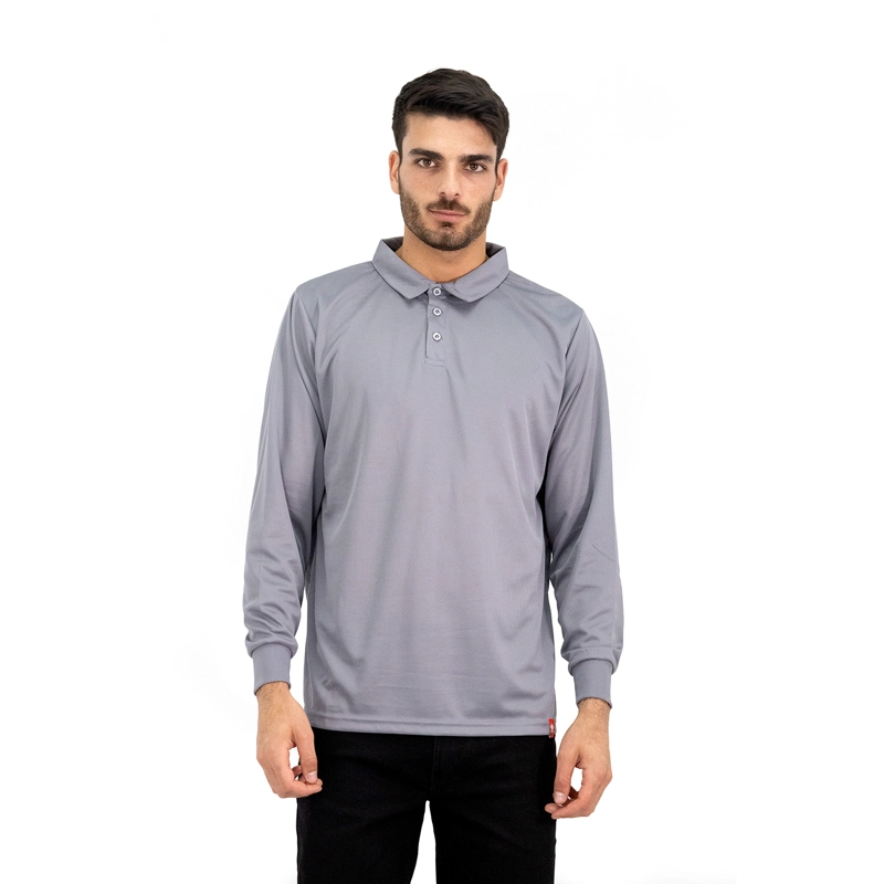 POLERA COOLDRY QUEBEC MANGA LARGA GRIS - 1