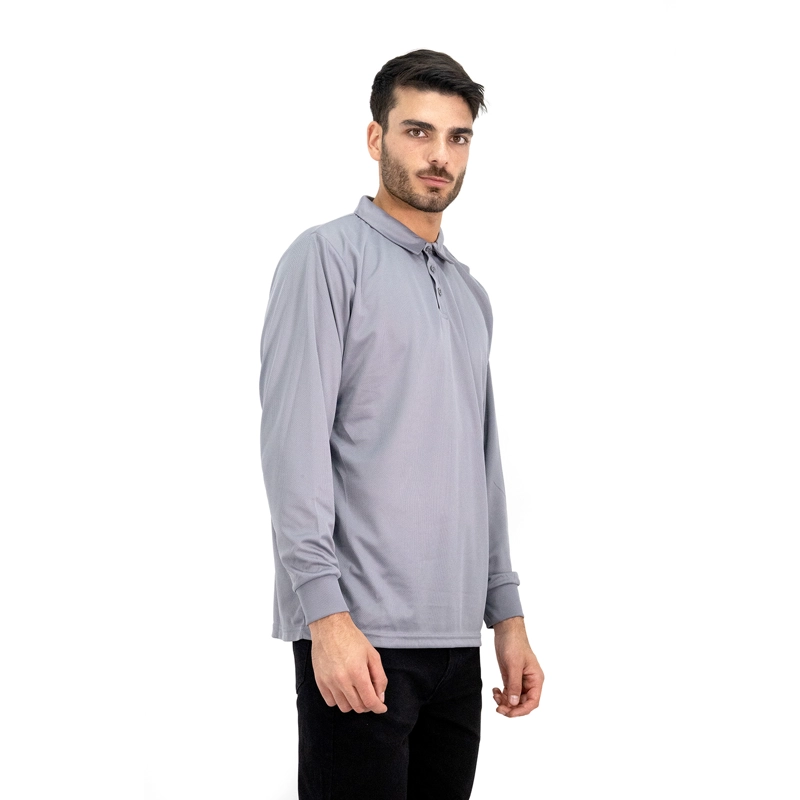 POLERA COOLDRY QUEBEC MANGA LARGA GRIS - 2