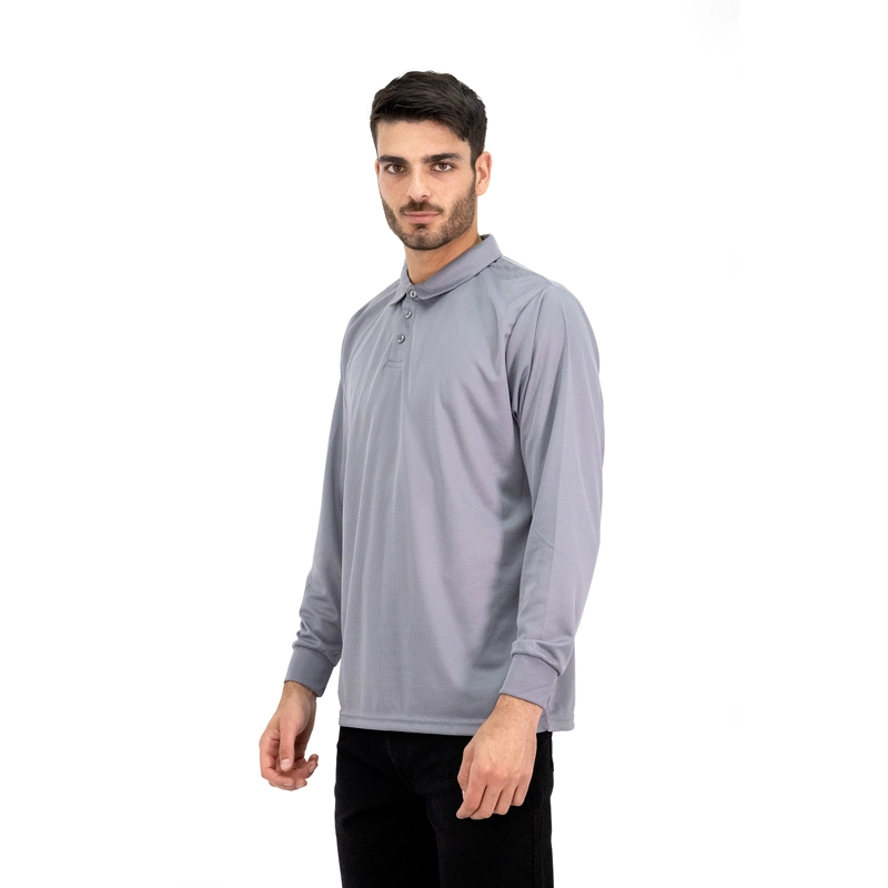 POLERA COOLDRY QUEBEC MANGA LARGA GRIS - 3