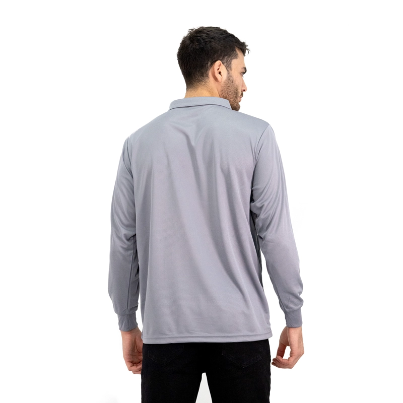 POLERA COOLDRY QUEBEC MANGA LARGA GRIS - 4