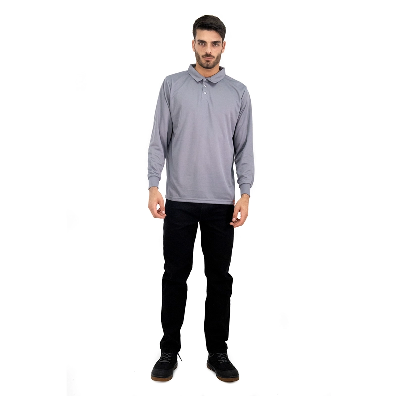 POLERA COOLDRY QUEBEC MANGA LARGA GRIS - 5
