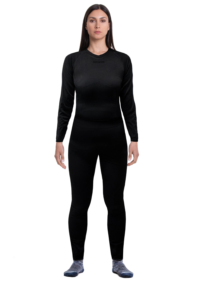 CONJUNTO MUJER HARDWORK PRIMERA CAPA HW PATAGONIA SPANDEX BLACK - 1