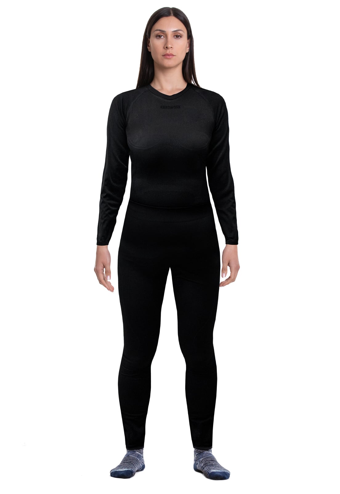 CONJUNTO MUJER HARDWORK PRIMERA CAPA HW PATAGONIA SPANDEX BLACK - 1