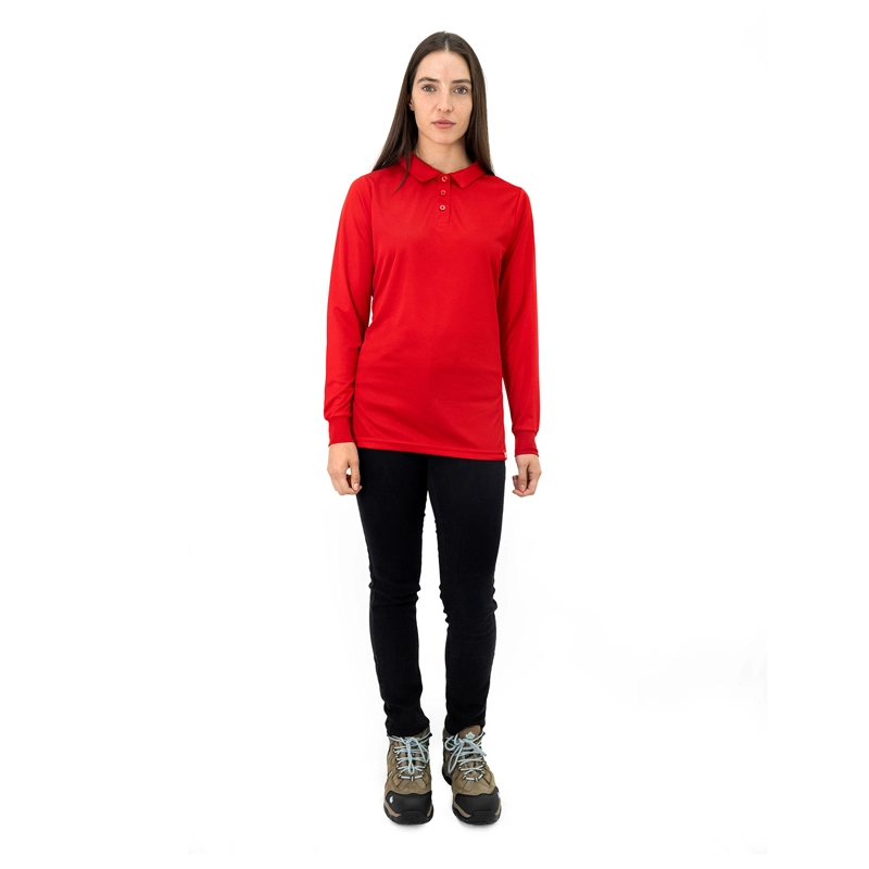 POLERA COOLDRY QUEBEC MANGA LARGA ROJO MUJER - 1