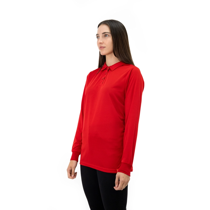 POLERA COOLDRY QUEBEC MANGA LARGA ROJO MUJER - 3