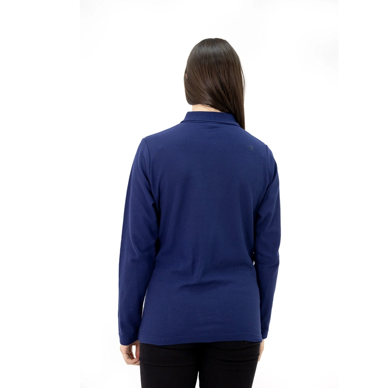 POLERA PIQUE QUEBEC MANGA LARGA AZUL MUJER - 4