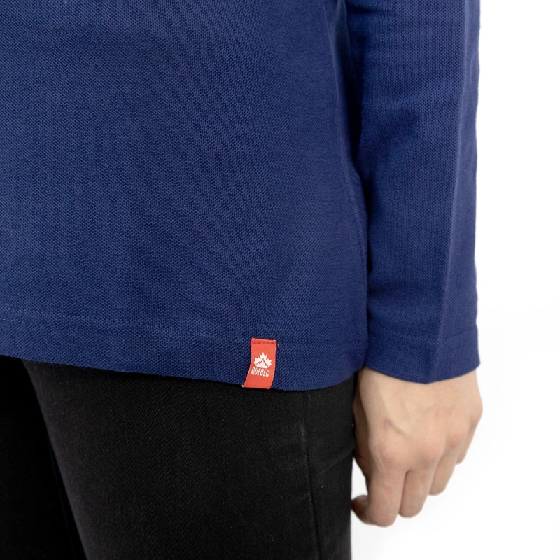 POLERA PIQUE QUEBEC MANGA LARGA AZUL MUJER - 6