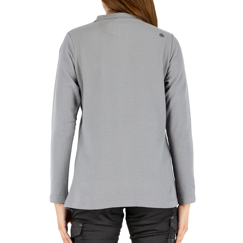 POLERA PIQUE QUEBEC MANGA LARGA GRIS MUJER - 2