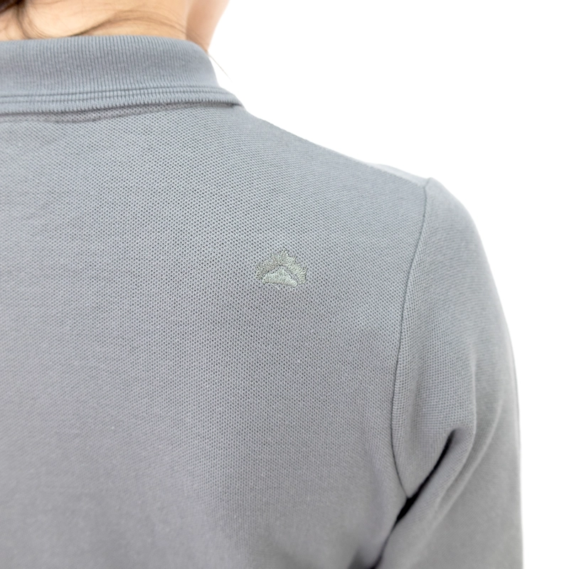POLERA PIQUE QUEBEC MANGA LARGA GRIS MUJER - 6