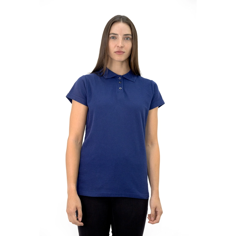 POLERA PIQUE QUEBEC MANGA CORTA AZUL MUJER - 1