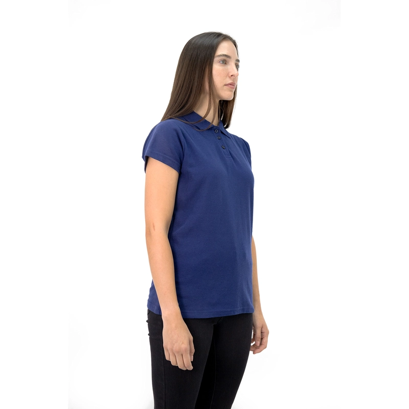 POLERA PIQUE QUEBEC MANGA CORTA AZUL MUJER - 2