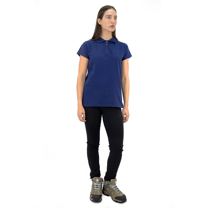 POLERA PIQUE QUEBEC MANGA CORTA AZUL MUJER - 5