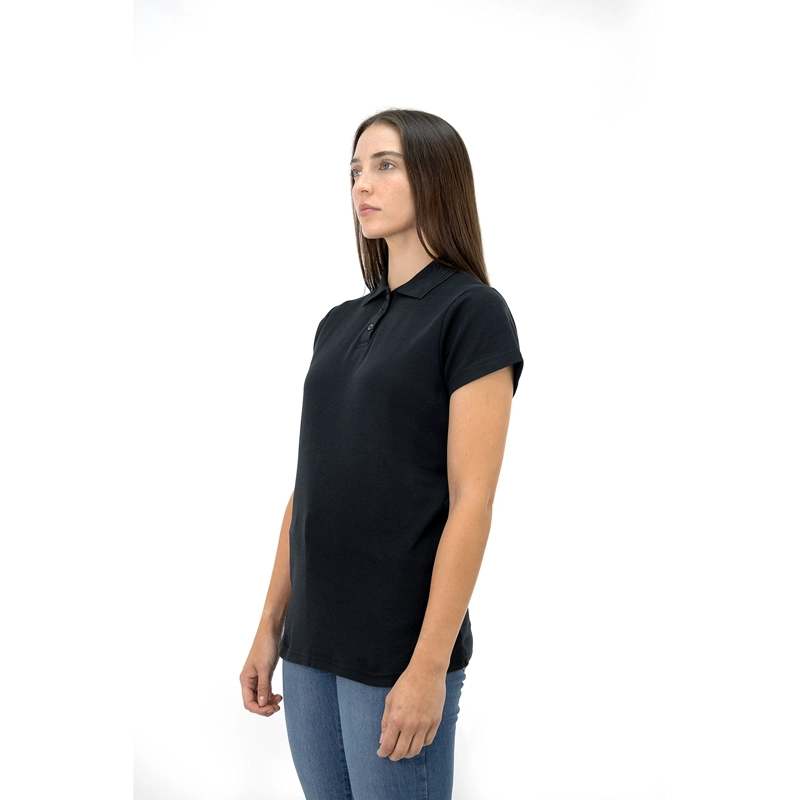 POLERA PIQUE QUEBEC MANGA CORTA NEGRO MUJER - 3