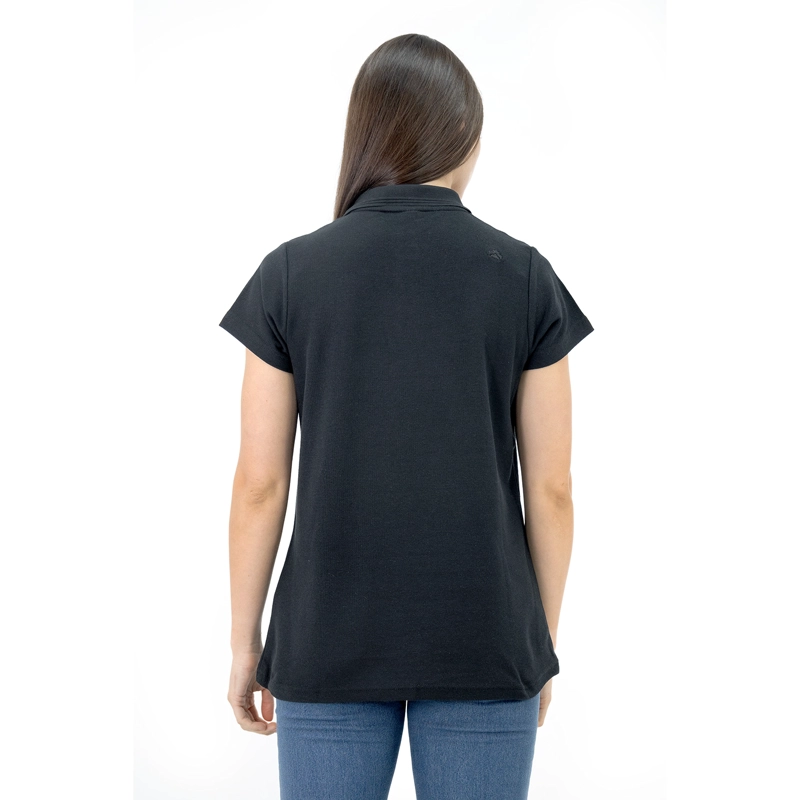 POLERA PIQUE QUEBEC MANGA CORTA NEGRO MUJER - 4