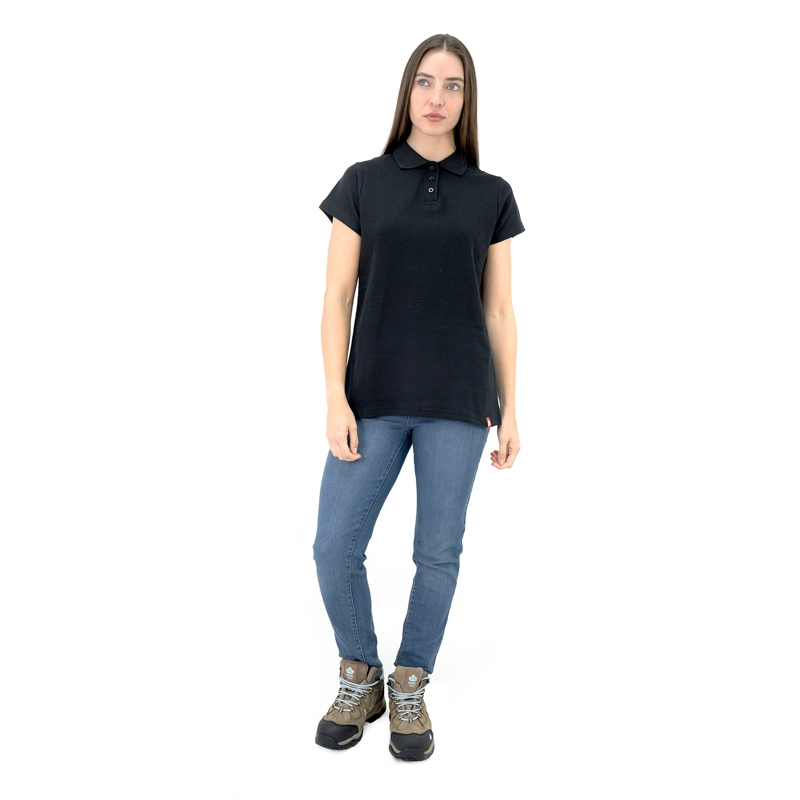 POLERA PIQUE QUEBEC MANGA CORTA NEGRO MUJER - 5