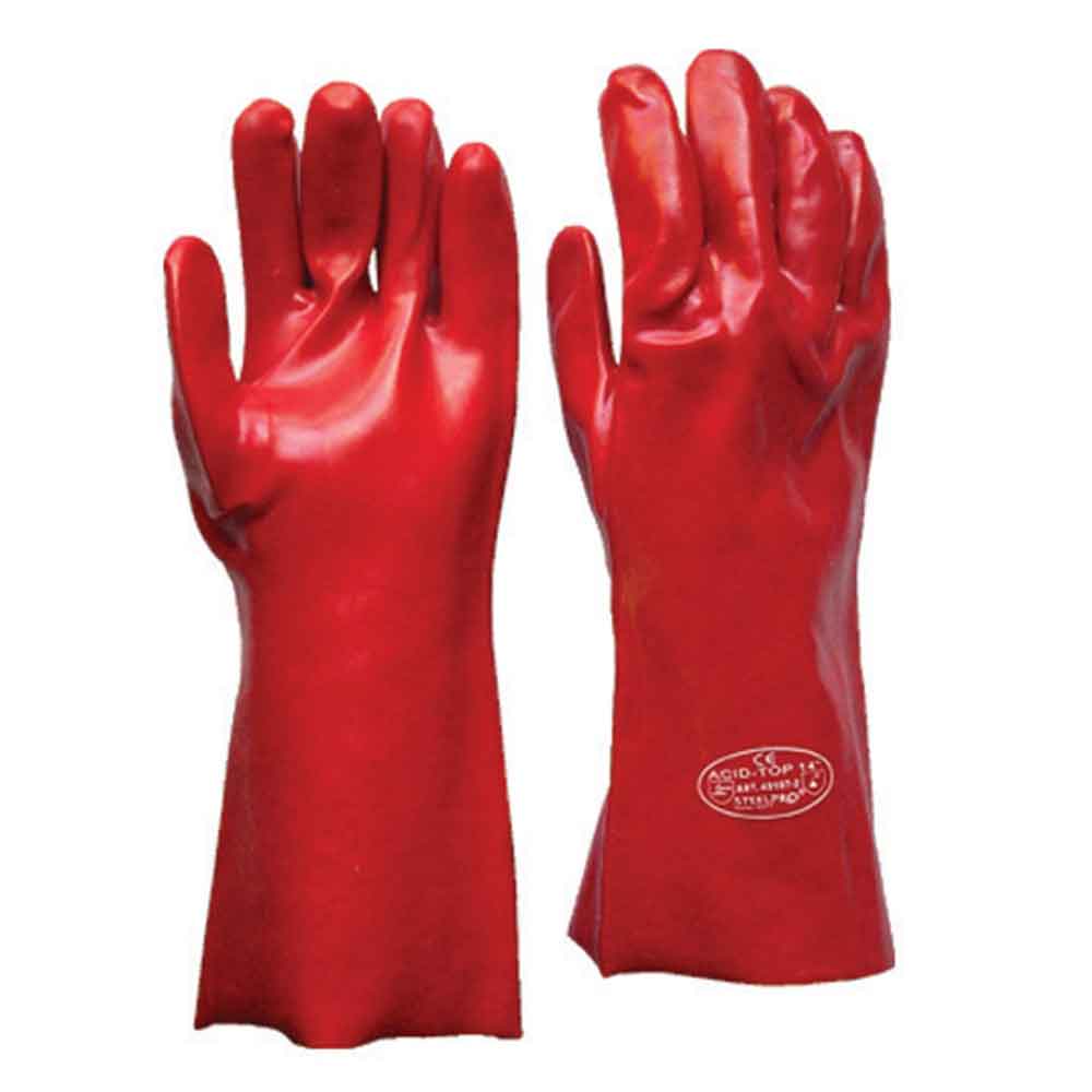 GUANTE PVC 14-35 CM ROJO - 1