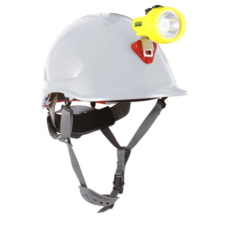 CASCO STEELPRO ABS MTA BLANCO CON PORTALAMPARA FULL - 1
