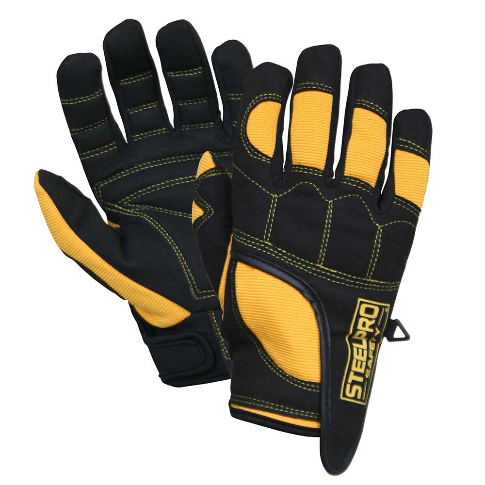 GUANTE STEELPRO NEGRO ANTIVIBRACIÓN PORON - 1