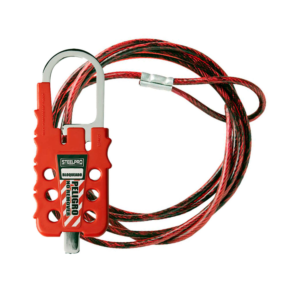 BLOQUEO STEELPRO AJUSTABLE CON CABLE 2 METROS - 2