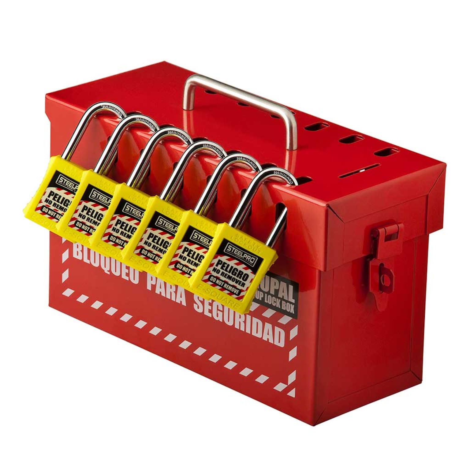 CAJA STEELPRO BLOQUEO GRUPAL ROJA - 2